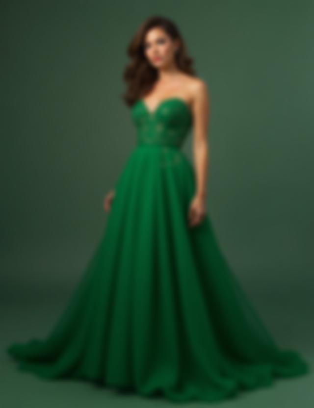Vestido de cóctel verde esmeralda